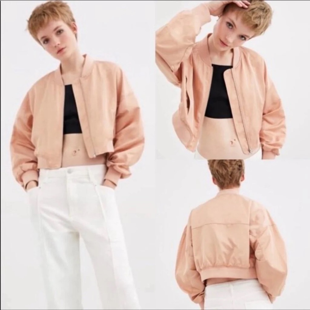 ZARA Satin Bomber Jacket Size XS